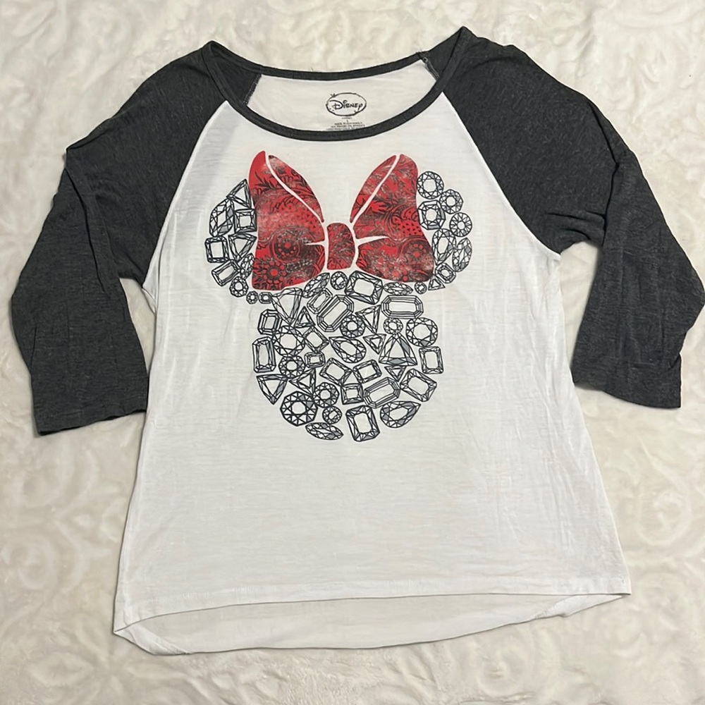 Disney Women’s Minnie Mouse T-shirt White/Gray Size L